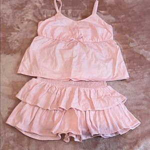 Art Class Pink Ruffled Shorts